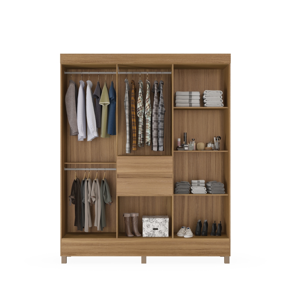 Conjunto Quarto Guarda Roupa e Comoda Terni Amendola