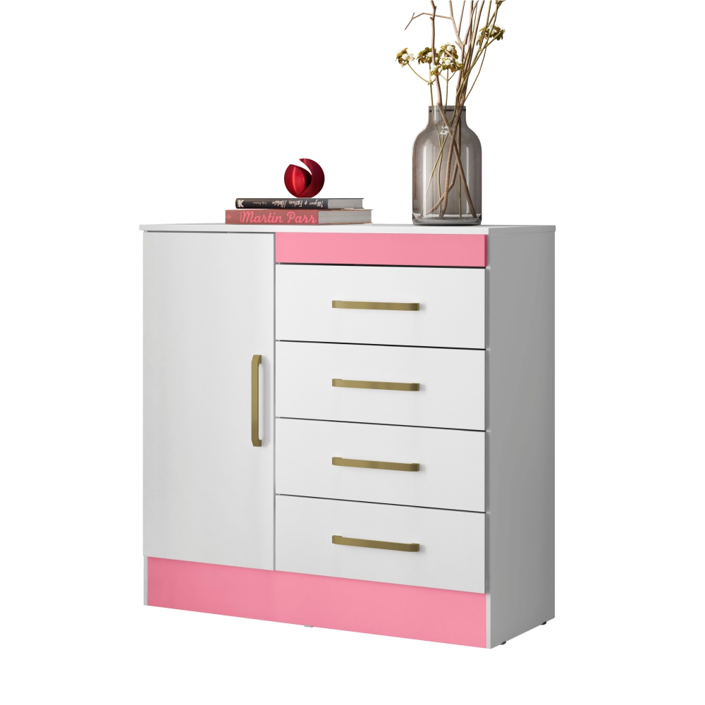 Conjunto Quarto Guarda Roupa e Comoda Terni Branco