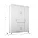 Conjunto Quarto Guarda Roupa e Comoda Terni Branco