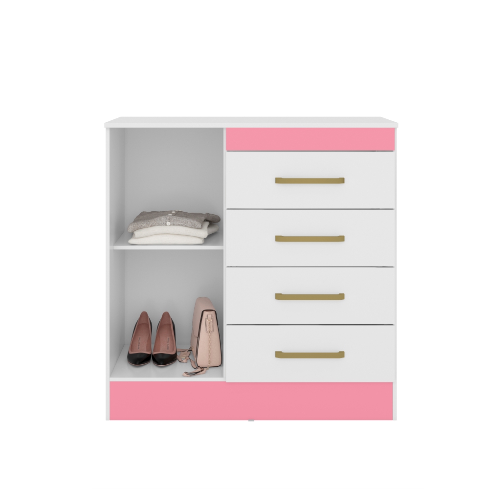 Conjunto Quarto Guarda Roupa e Comoda Terni Branco