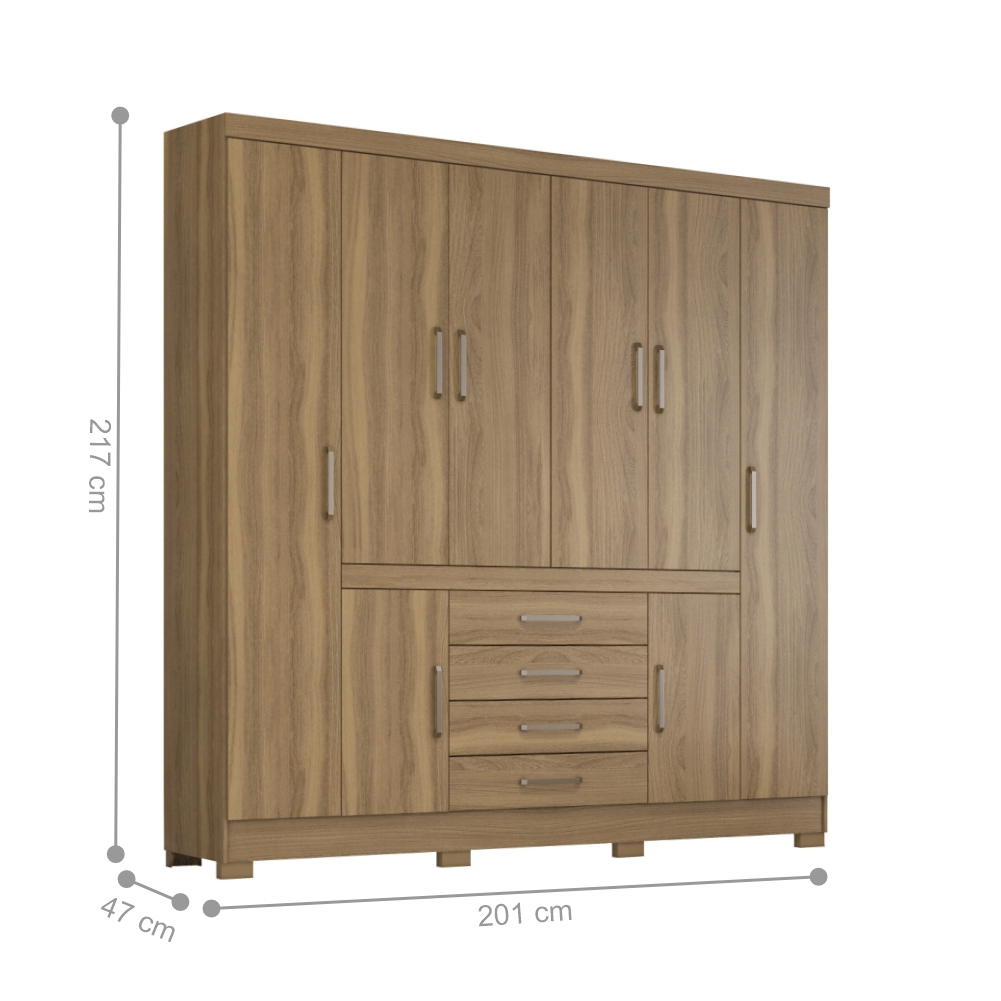 Conjunto Quarto Guarda Roupa e Comoda Trieste Amendola