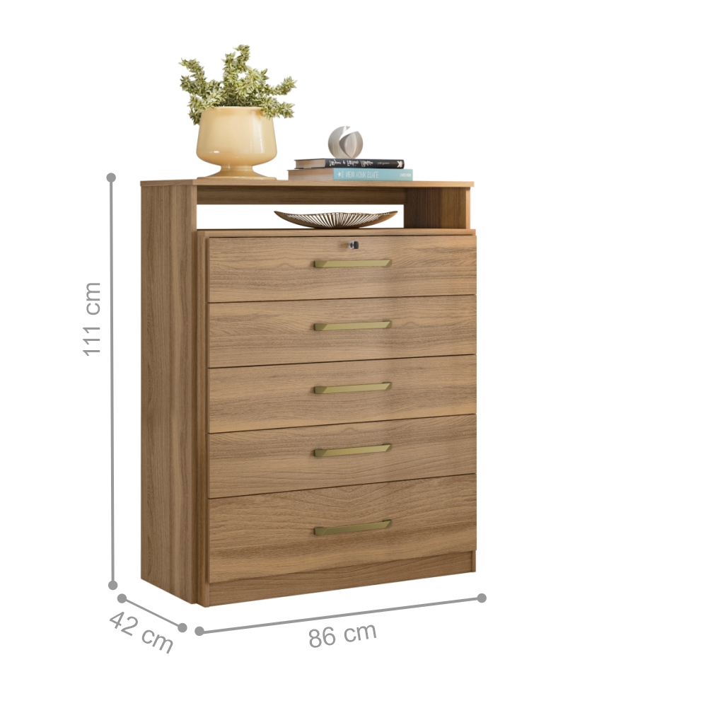 Conjunto Quarto Guarda Roupa e Comoda Trieste Amendola