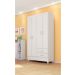 Conjunto Quarto Guarda Roupa e Comoda Udini Branco