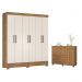 Conjunto Quarto Guarda Roupa e Comoda Virgina Amendola Off-White