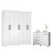 Conjunto Quarto Guarda Roupa e Comoda Virgina Branco