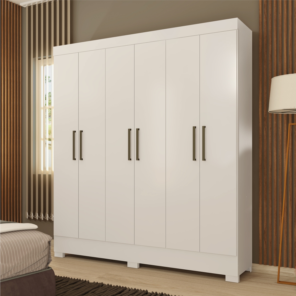 Conjunto Quarto Guarda Roupa e Comoda Virgina Branco