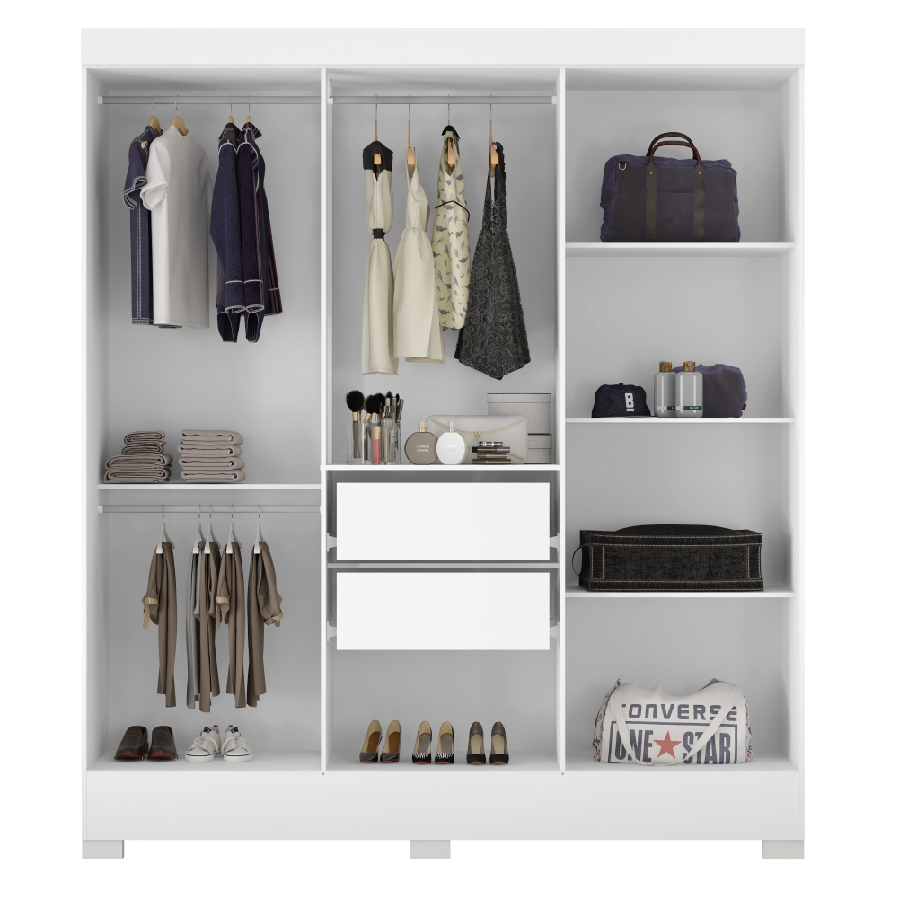 Conjunto Quarto Guarda Roupa e Comoda Virgina Branco