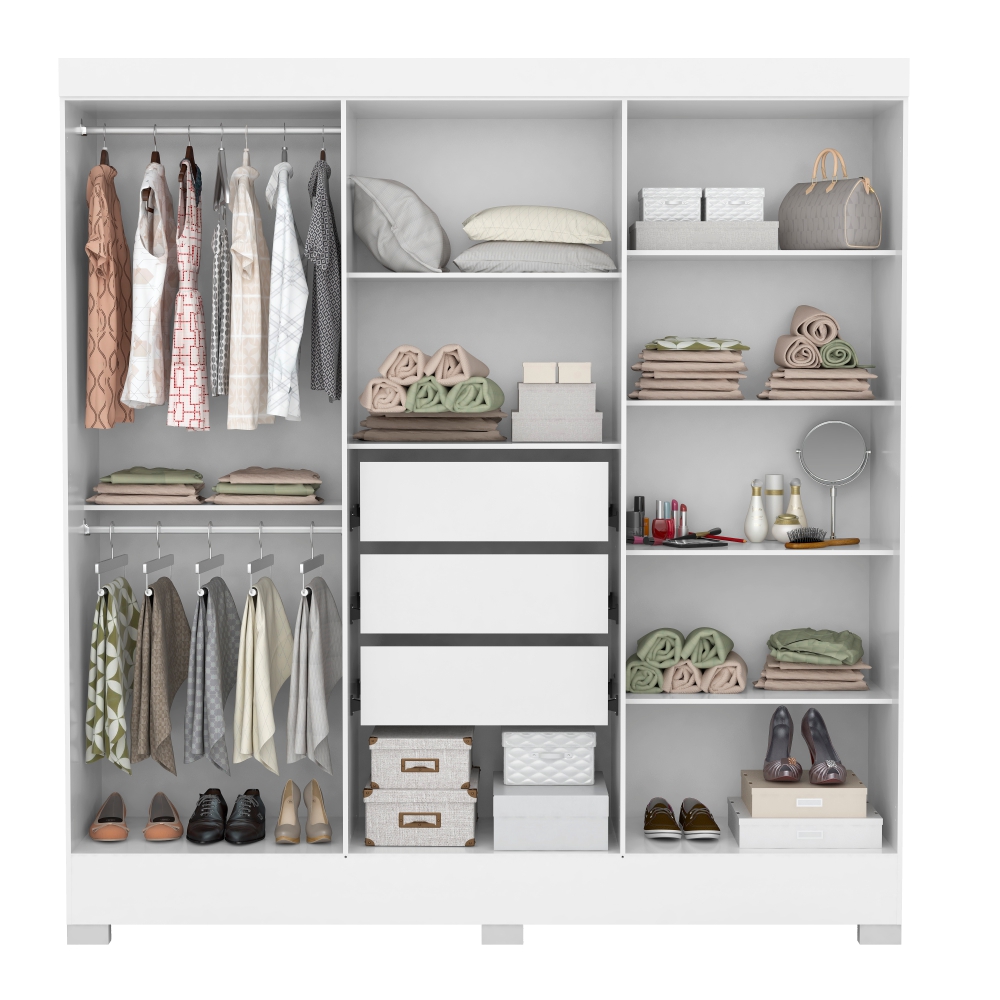 Conjunto Quarto de Casal Completo Ferrara Branco