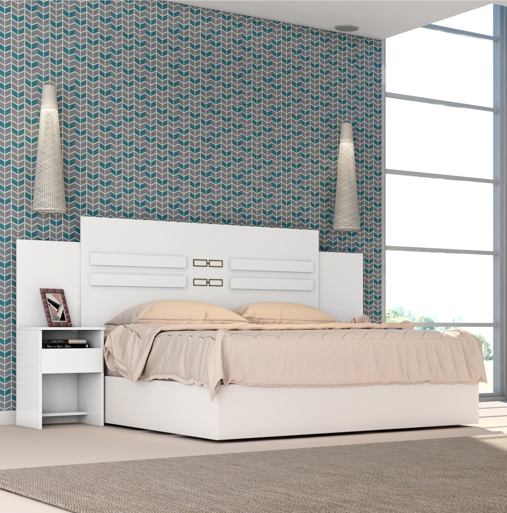 Conjunto Quarto de Casal Completo Trieste Branco