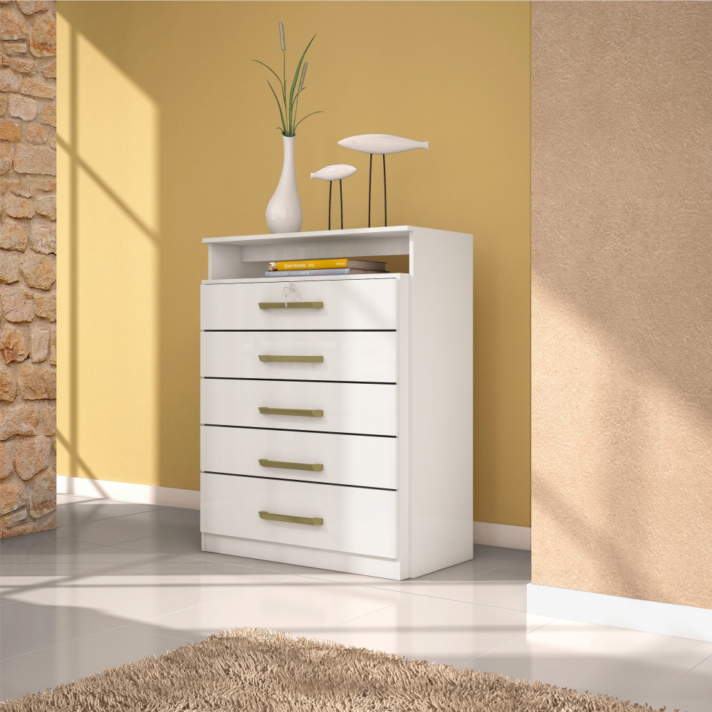 Conjunto Quarto de Casal Completo Trieste Branco