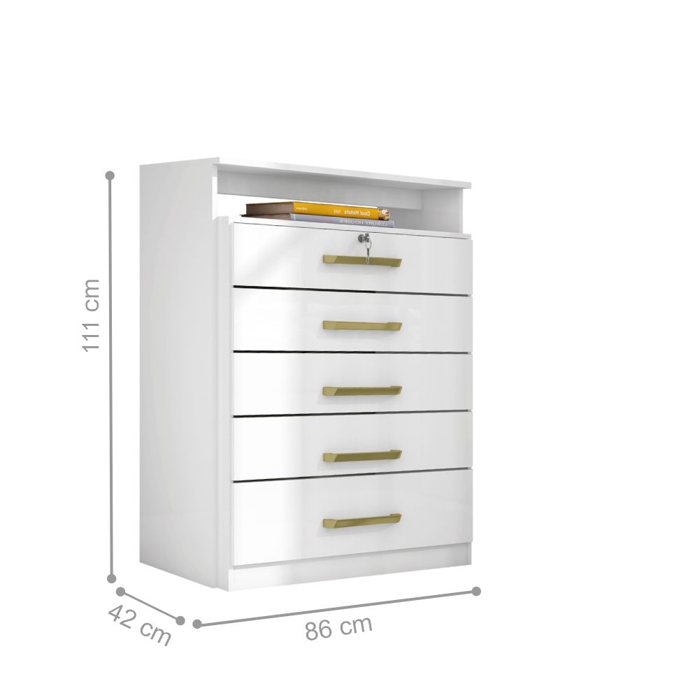 Conjunto Quarto de Casal Completo Trieste Branco