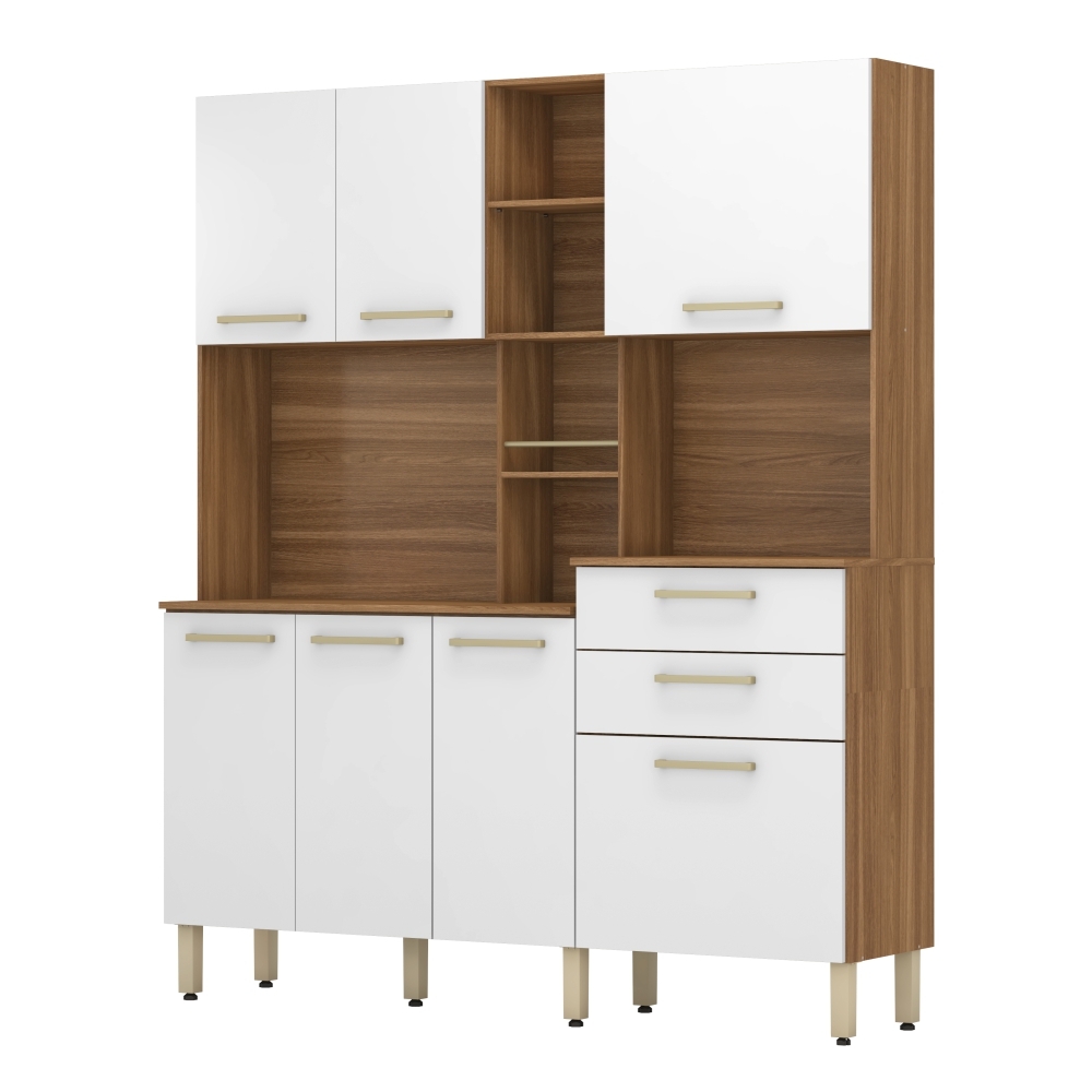 Cozinha Aurora 7 Portas 2 Gavetas Amendola Branco
