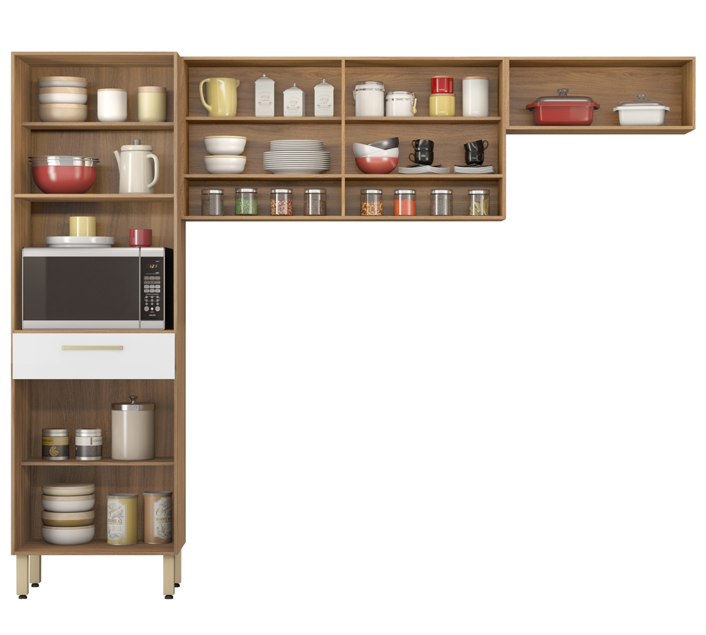 Cozinha Compacta 3 Peças Dama 99101 Amendola Branco Demobile