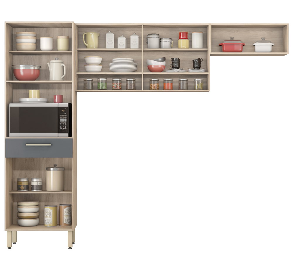Cozinha Compacta 3 Peças Dama 99101 Avena Grafito Demobile