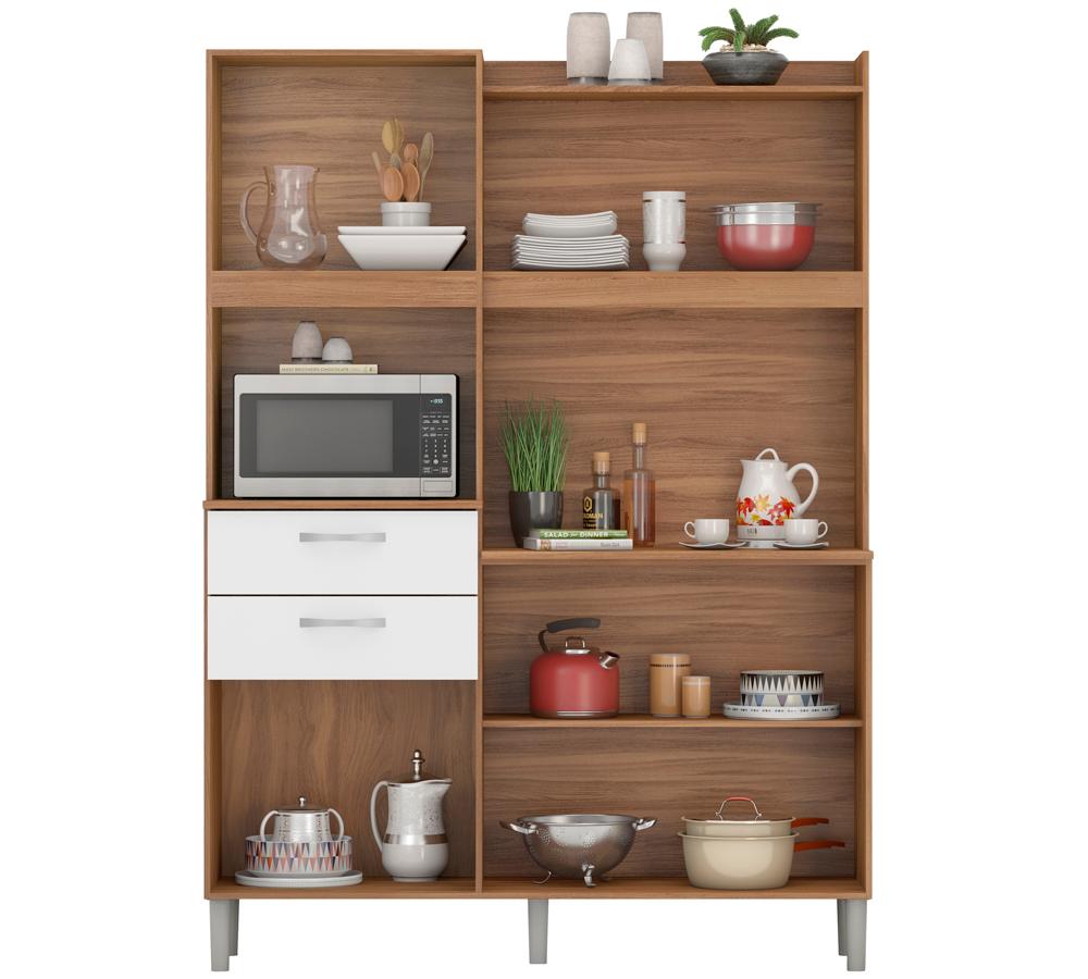 Cozinha Compacta 6 Portas 2 Gavetas Harmonia 96201 Amendola Branco Demobile