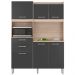 Cozinha Compacta 6 Portas 2 Gavetas Harmonia 96201 Avena Grafito Demobile