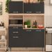 Cozinha Compacta 6 Portas 2 Gavetas Harmonia 96201 Avena Grafito Demobile