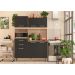 Cozinha Compacta 6 Portas 2 Gavetas Harmonia 96201 Avena Grafito Demobile