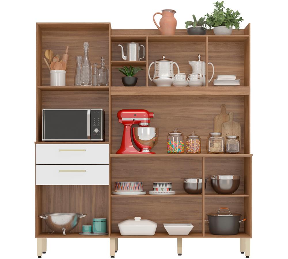 Cozinha Compacta 6 Portas 2 Gavetas Selecta 96211 Amendola Branco Demobile
