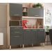 Cozinha Compacta 6 Portas 2 Gavetas Selecta 96211 Avena Grafito Demobile