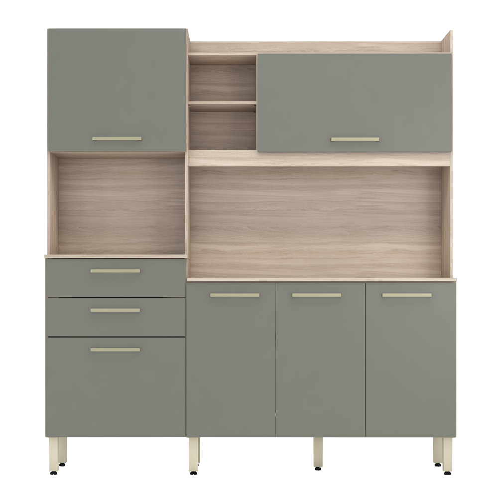 Cozinha Compacta 6 Portas 2 Gavetas Selecta 96211 Avena Menta Demobile