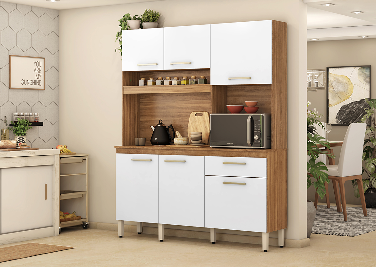 Cozinha Compacta 6 Portas Alamo 91601 Amendola Branco Demobile