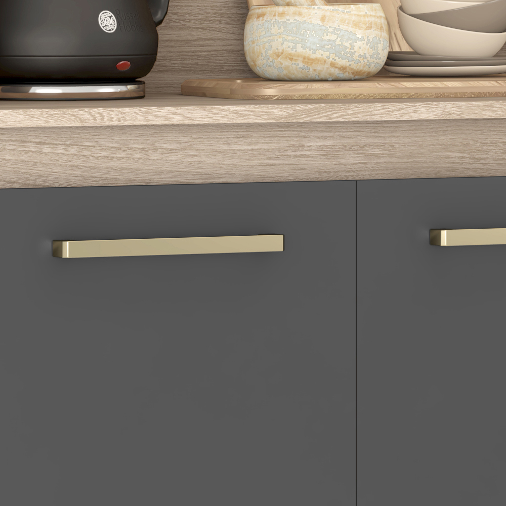 Cozinha Compacta 6 Portas Alamo 91601 Avena Grafito Demobile