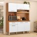 Cozinha Compacta 6 Portas Miami Amêndola Branco