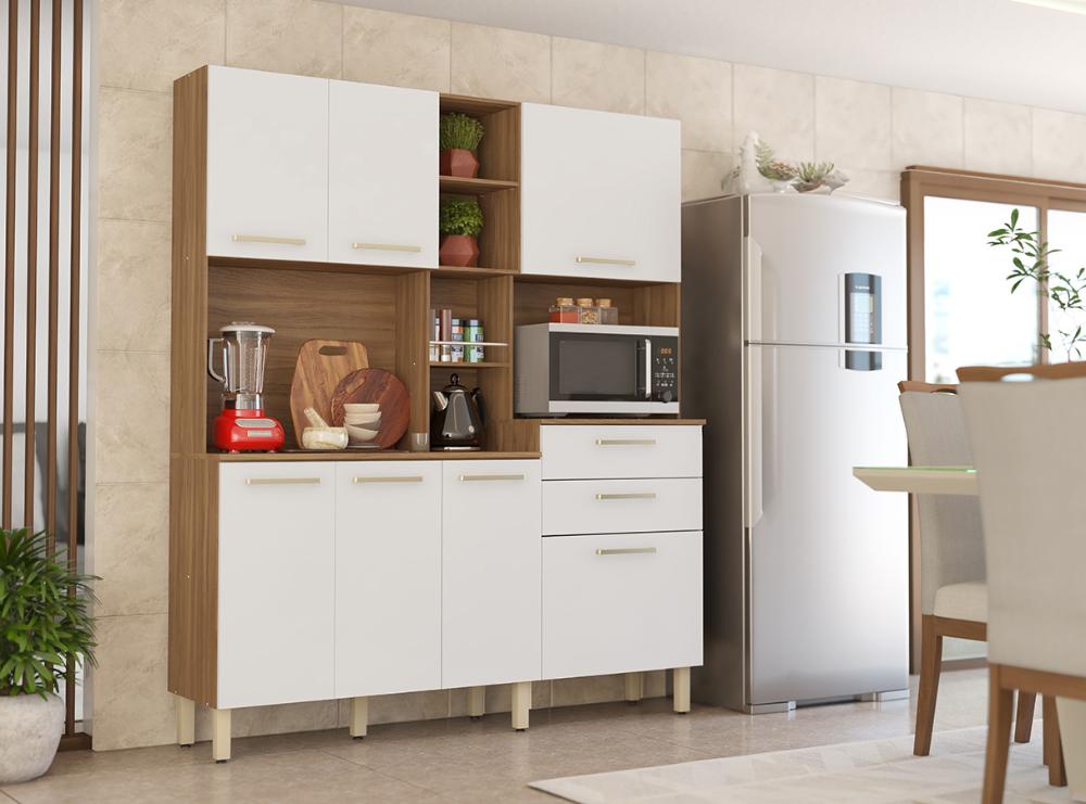 Cozinha Compacta 7 Portas 2 Gavetas Encanto 97201 Amendola Branco Demobile