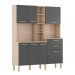 Cozinha Compacta 7 Portas 2 Gavetas Encanto 97201 Avena Grafito Demobile