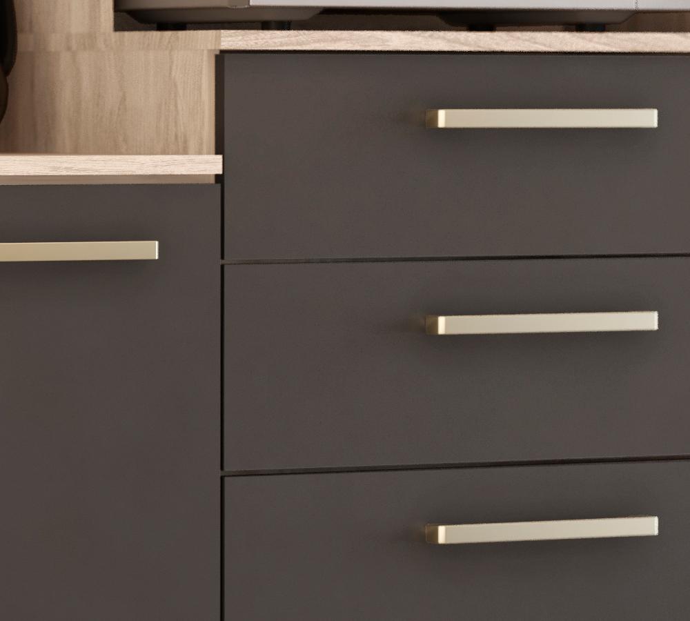 Cozinha Compacta 7 Portas 2 Gavetas Encanto 97201 Avena Grafito Demobile