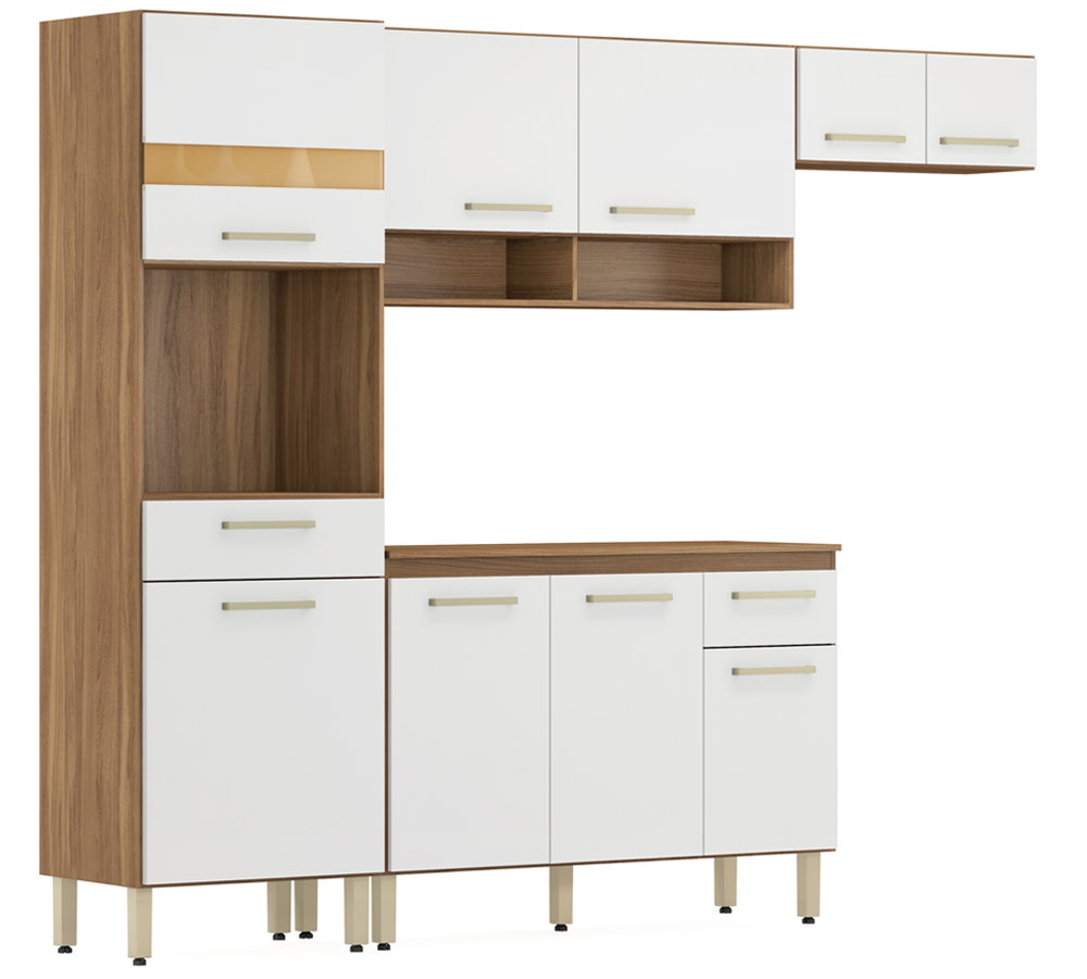 Cozinha Compacta 99101 Com Balcao 93101 Amendola Branco Dama Demobile