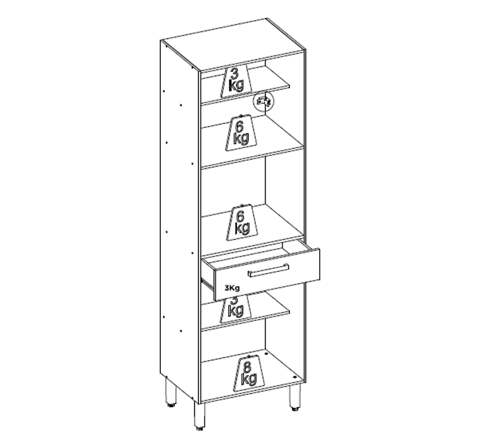 Cozinha Compacta 99101 Com Balcao 93101 Amendola Branco Dama Demobile