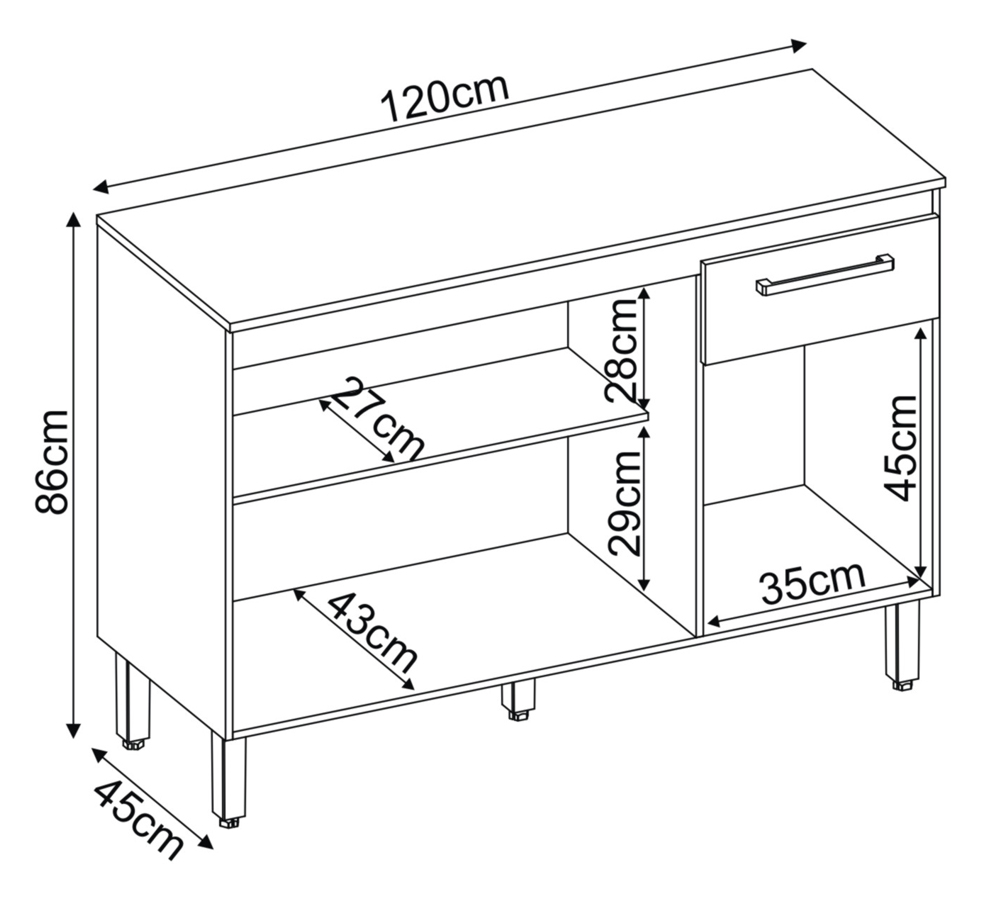 Cozinha Compacta 99101 Com Balcao 93101 Amendola Branco Dama Demobile