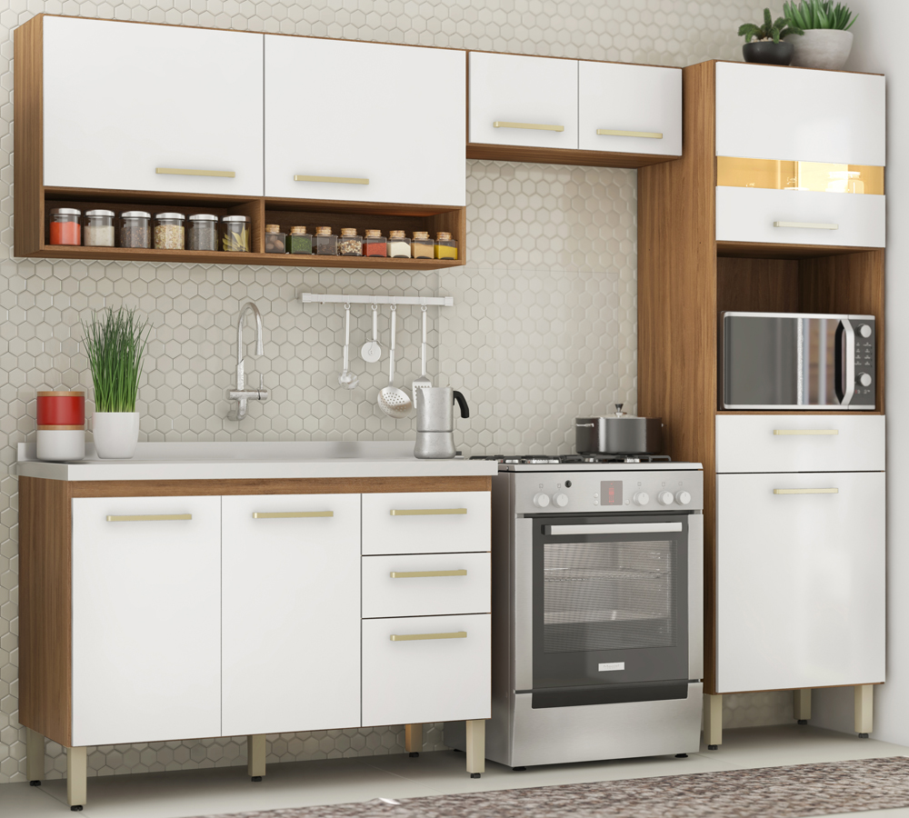 Cozinha Compacta 99101 Com Balcao 93201 Dama Amendola Branco Demobile