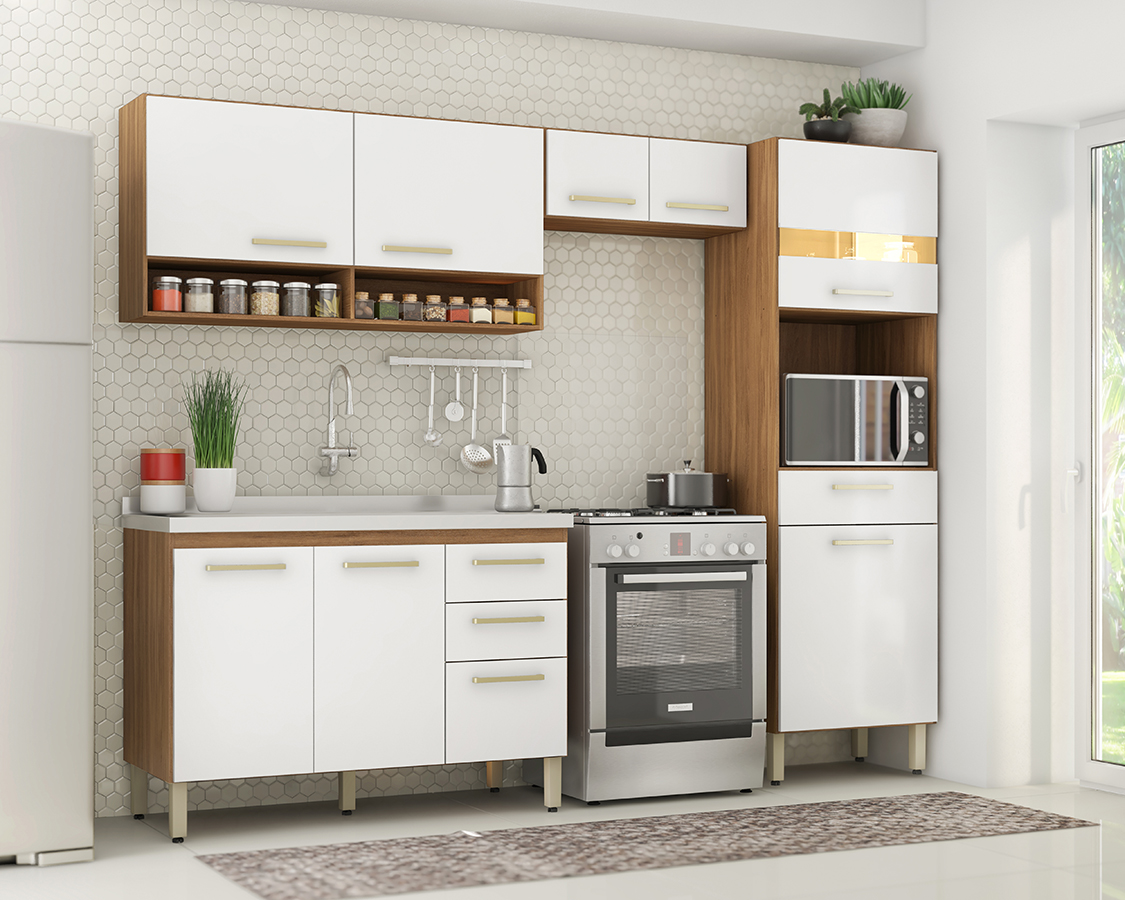 Cozinha Compacta 99101 Com Balcao 93201 Dama Amendola Branco Demobile