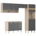 Cozinha Compacta 99101 Com Balcao 93201 Dama Avena Grafito Demobile