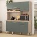 Cozinha Compacta Alamo 6 Portas e 1 Gaveta Avena/Menta - Demóbile