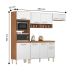 Cozinha Compacta Com Balcão 3 Peças Dubai Amêndola Branco