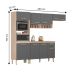 Cozinha Compacta Com Balcão 3 Peças Dubai Avena Grafito
