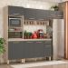 Cozinha Compacta Com Balcão 3 Peças Dubai Avena Grafito