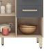 Cozinha Compacta Dama 7 Portas 3 Gavetas Avena e Grafito