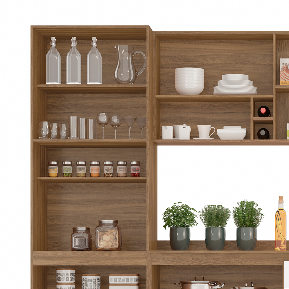 Cozinha Compacta Firenze 14 Portas 2 Gavetas Amêndola e Branca
