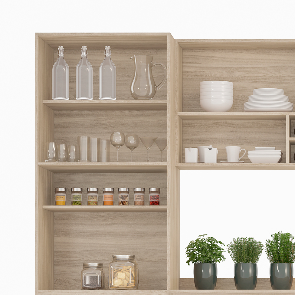 Cozinha Compacta Firenze 14 Portas 2 Gavetas Avena e Grafito