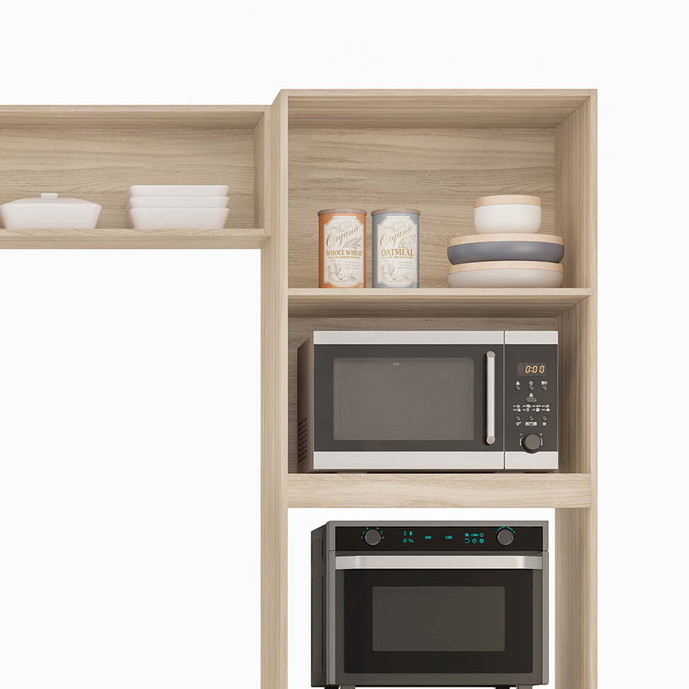 Cozinha Compacta Firenze 14 Portas 2 Gavetas Avena e Grafito