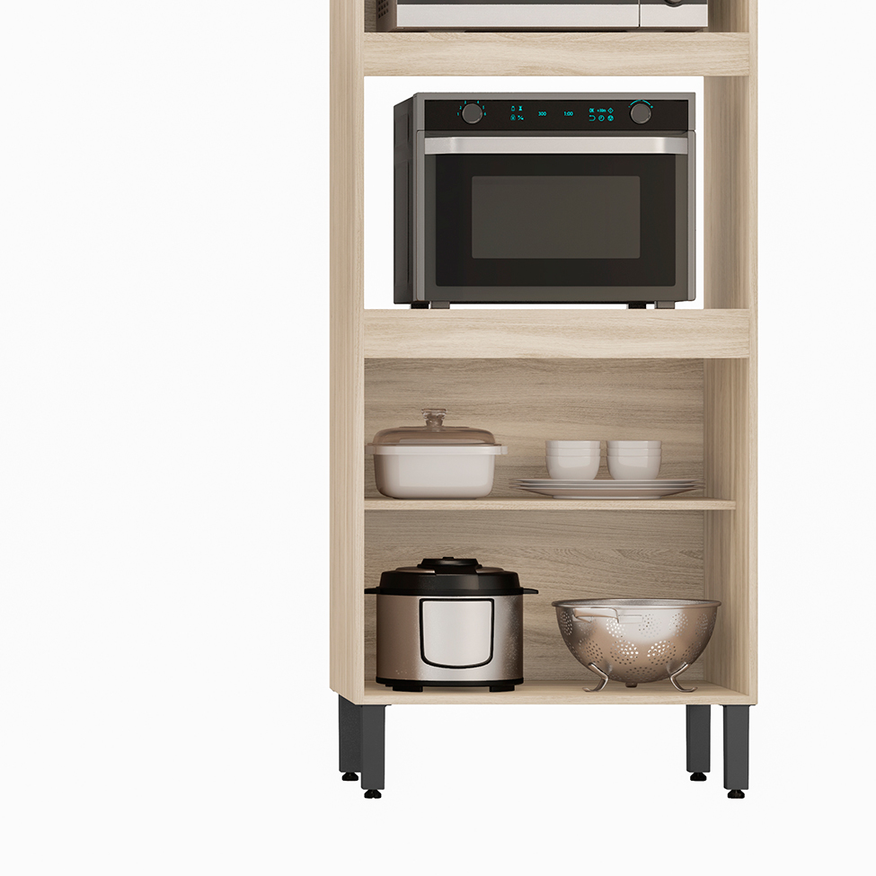 Cozinha Compacta Firenze 14 Portas 2 Gavetas Avena e Grafito