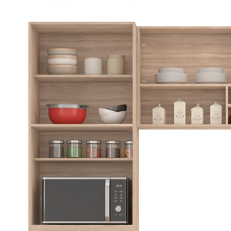 Cozinha Compacta Firenze 7 PT Avena e Grafito