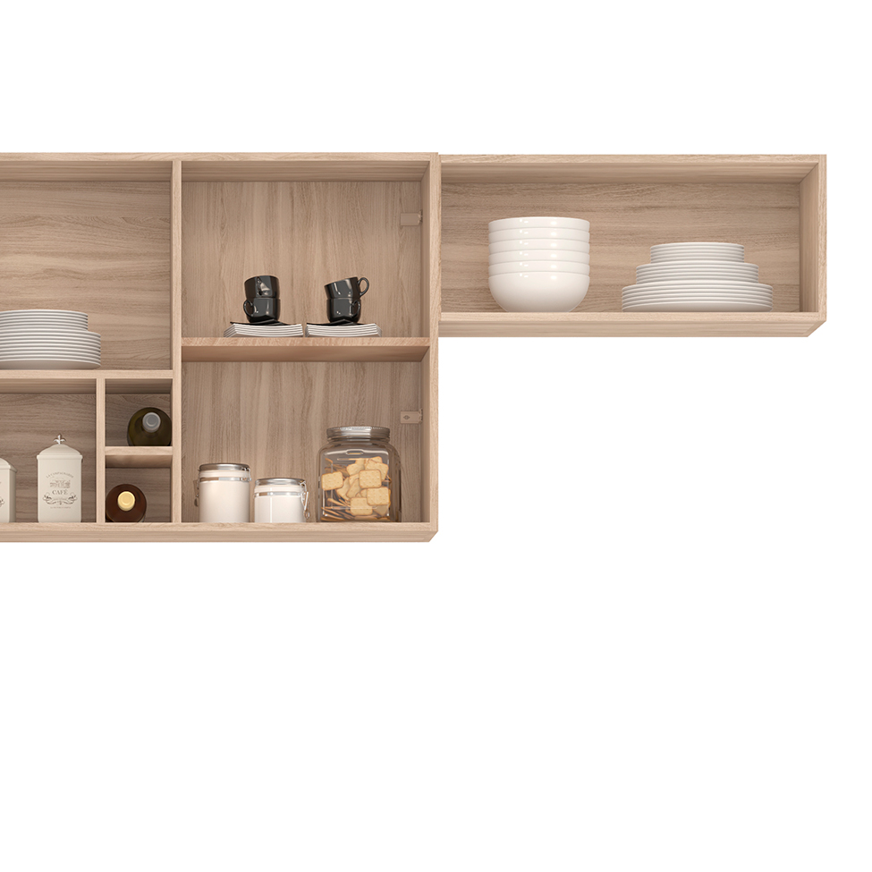 Cozinha Compacta Firenze 7 PT Avena e Grafito