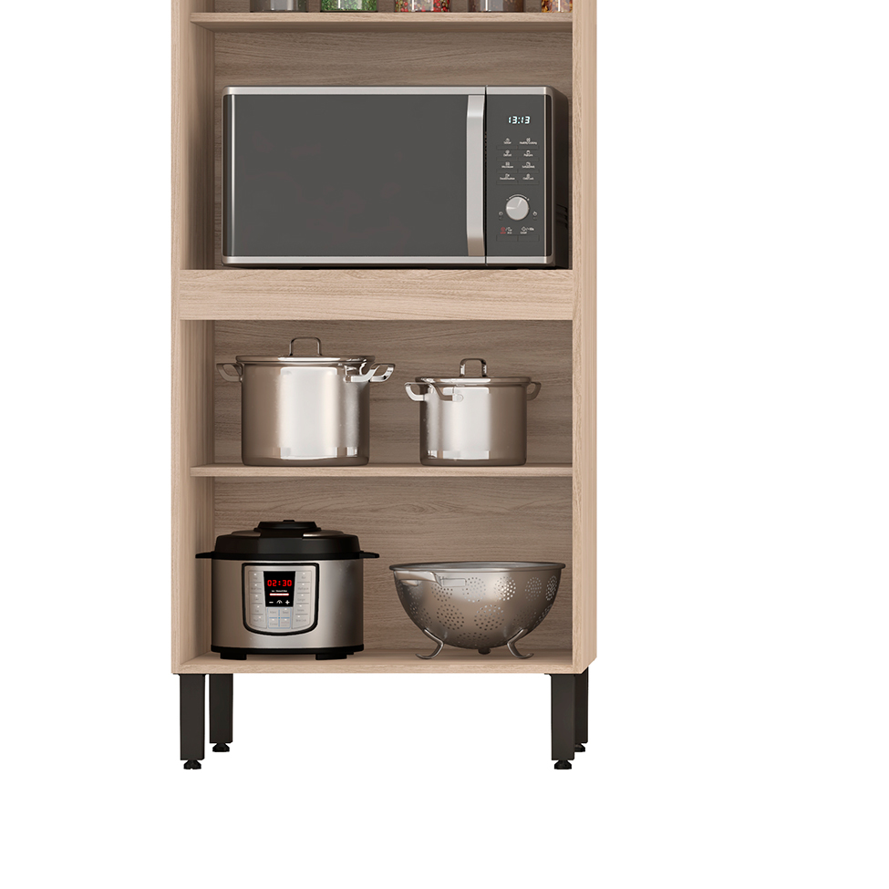 Cozinha Compacta Firenze 7 PT Avena e Grafito