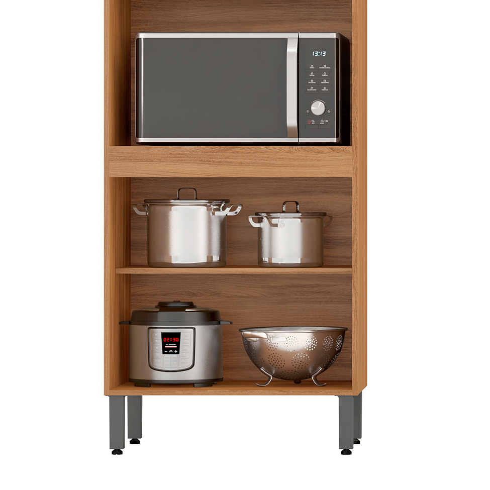 Cozinha Compacta Firenze 7 Portas Amêndola e Branca